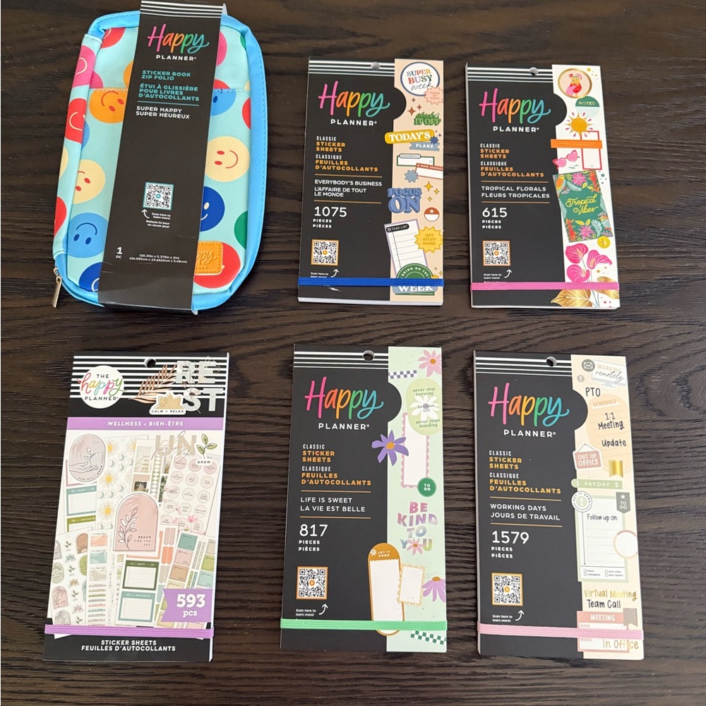 Happy Planner Sticker Book Bundle + Storage Case | NWT